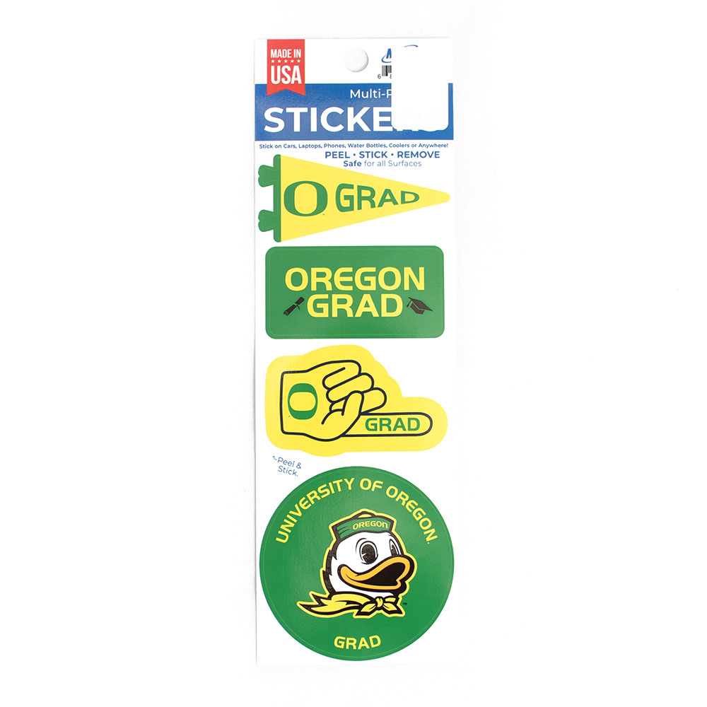 Ducks Spirit, MCM Group, Stickers, Home & Auto, 3.5"x9", Oregon Grad, Vinyl, Sheet, 822861